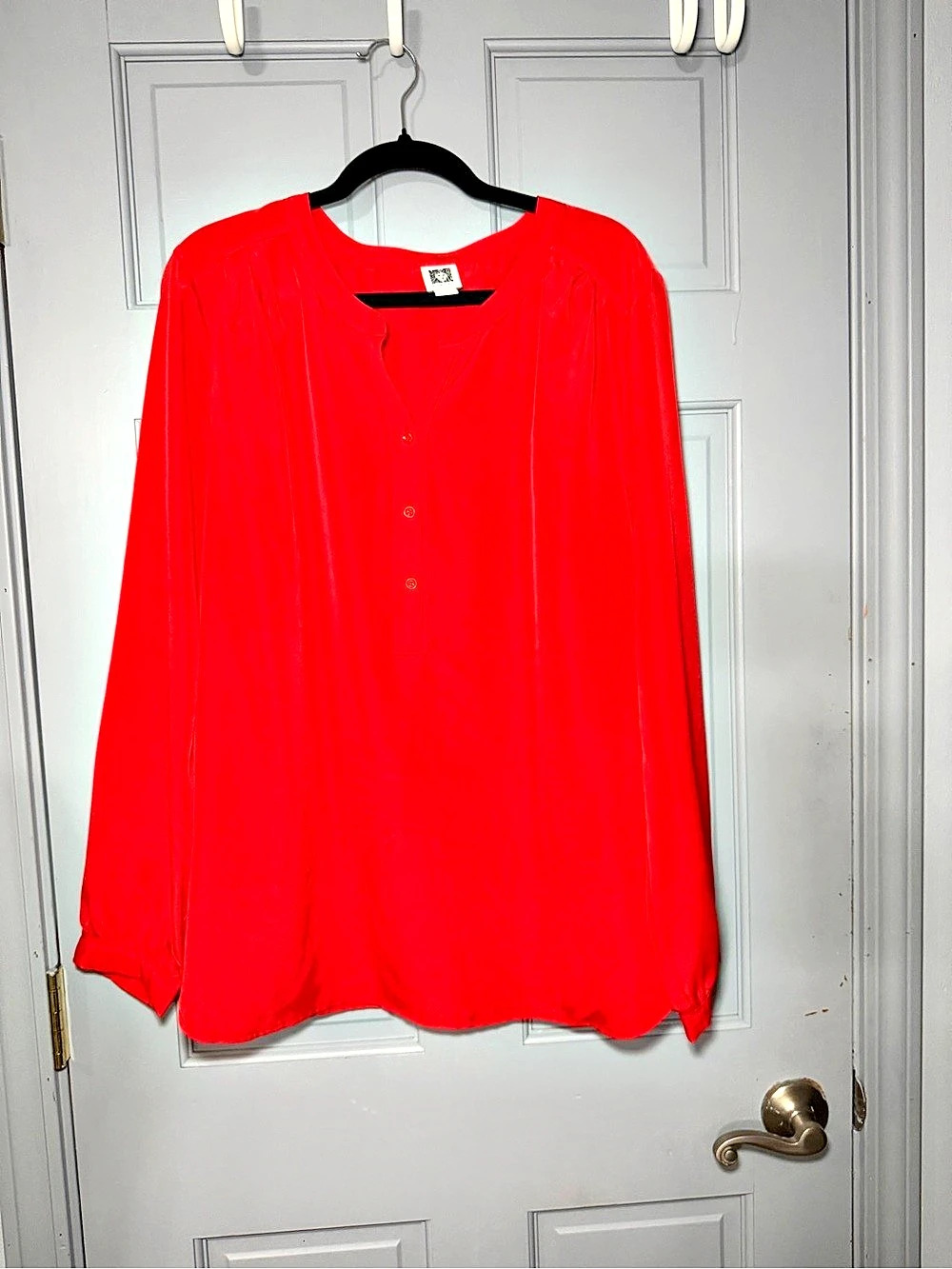 Anne Klein Red Blouse Size XL